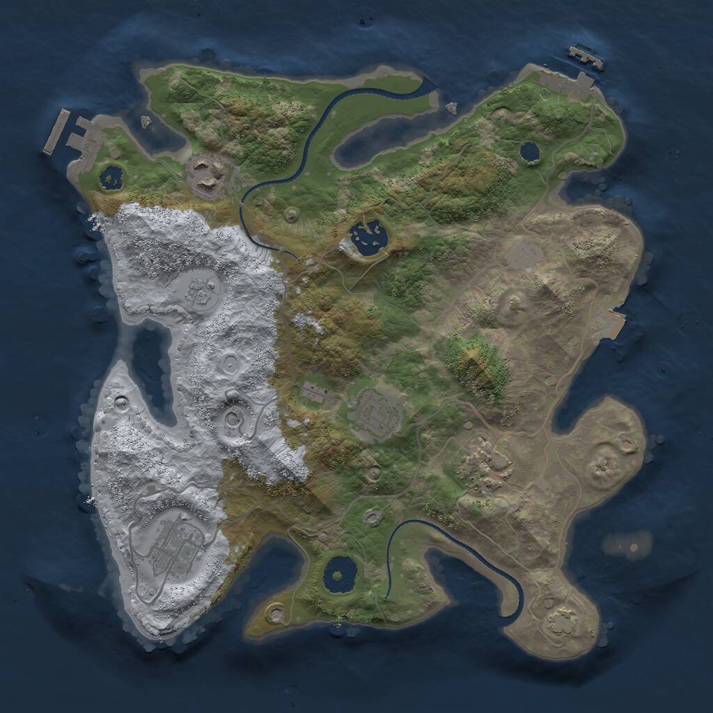 Rust Map: Procedural Map, Size: 3000, Seed: 59735, 11 Monuments