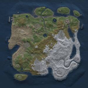 Thumbnail Rust Map: Procedural Map, Size: 3500, Seed: 1132753361, 13 Monuments