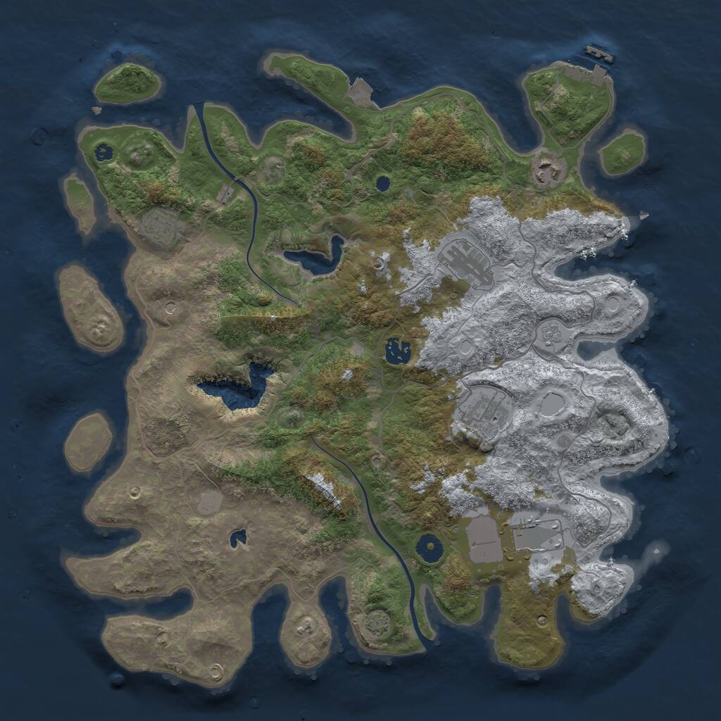 Rust Map: Procedural Map, Size: 4000, Seed: 1438112265, 11 Monuments