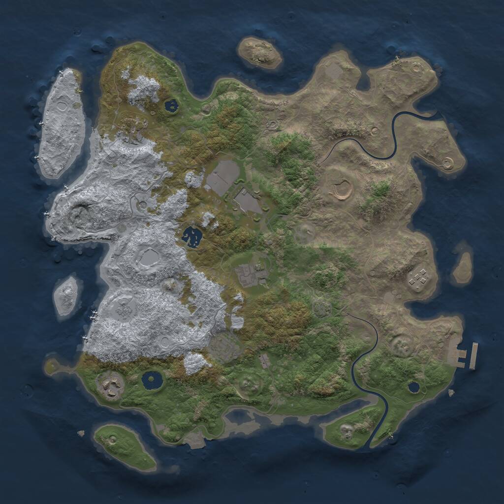 Rust Map: Procedural Map, Size: 3800, Seed: 190110248, 13 Monuments