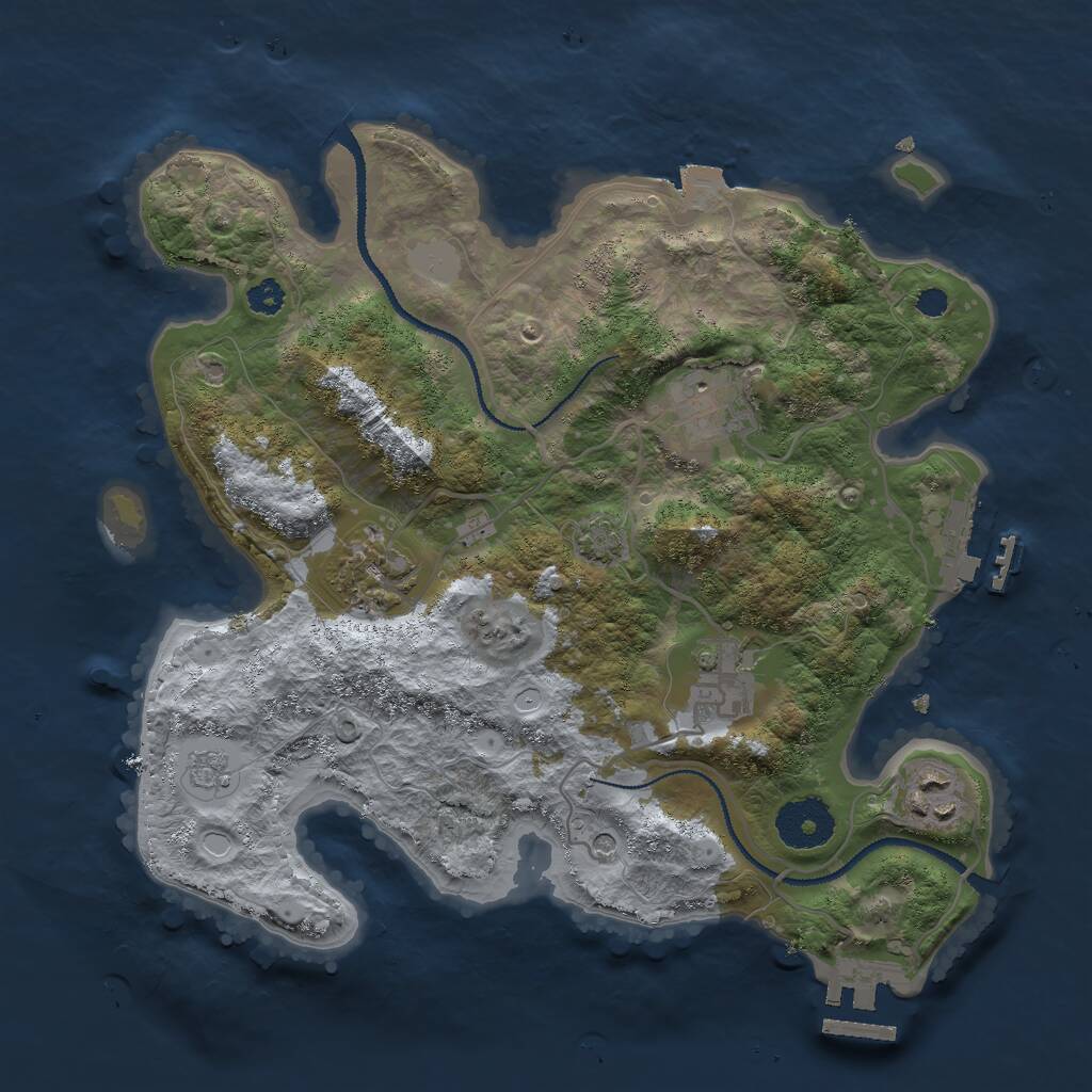 Rust Map: Procedural Map, Size: 3000, Seed: 934214028, 10 Monuments