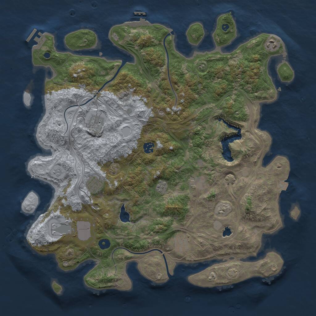 Rust Map: Procedural Map, Size: 4250, Seed: 789101770, 14 Monuments