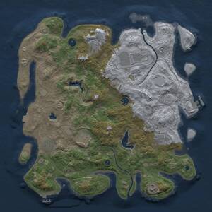 Thumbnail Rust Map: Procedural Map, Size: 4000, Seed: 998047438, 14 Monuments