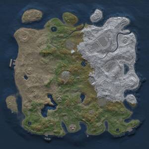 Thumbnail Rust Map: Procedural Map, Size: 4000, Seed: 20241213, 15 Monuments