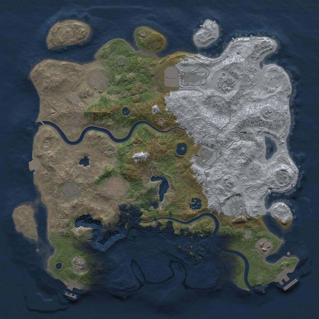 Rust Map: Procedural Map, Size: 4000, Seed: 20241213, 16 Monuments