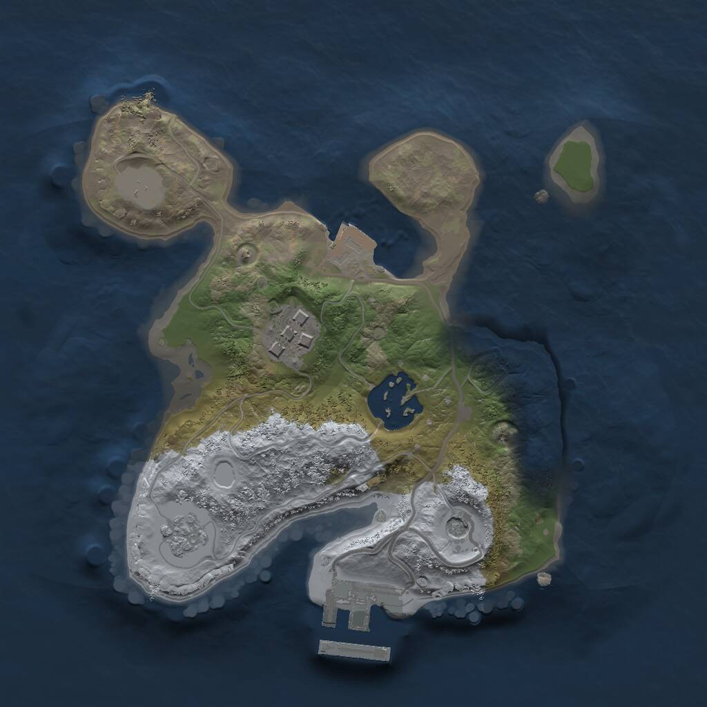 Rust Map: Procedural Map, Size: 2000, Seed: 2115811540, 6 Monuments