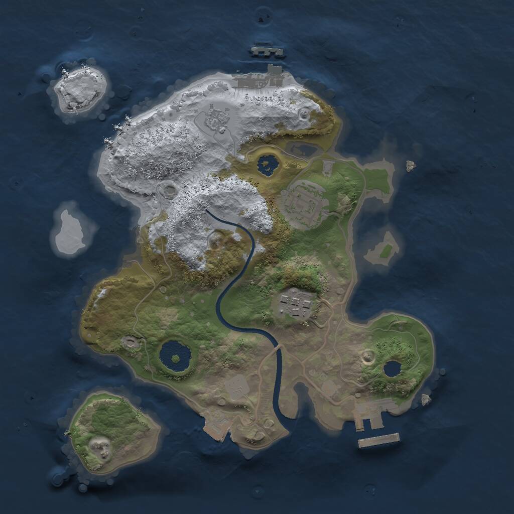 Rust Map: Procedural Map, Size: 2500, Seed: 1711397537, 6 Monuments