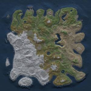 Thumbnail Rust Map: Procedural Map, Size: 4000, Seed: 1699642927, 14 Monuments