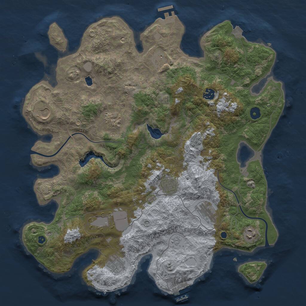 Rust Map: Procedural Map, Size: 4000, Seed: 685040766, 16 Monuments