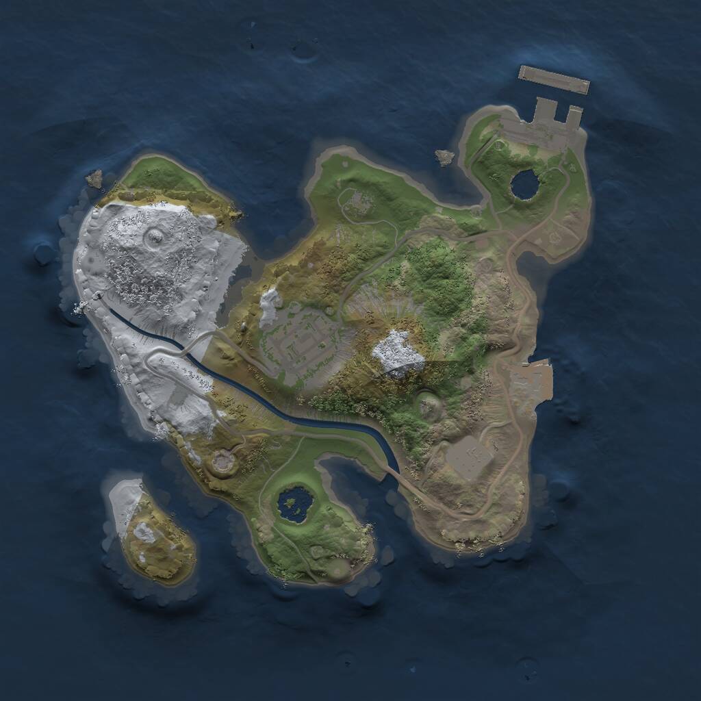 Rust Map: Procedural Map, Size: 2000, Seed: 302476101, 3 Monuments