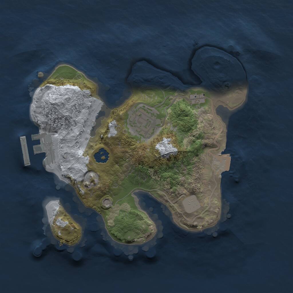 Rust Map: Procedural Map, Size: 2000, Seed: 302476101, 3 Monuments