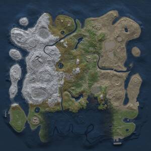 Thumbnail Rust Map: Procedural Map, Size: 4000, Seed: 691258238, 16 Monuments