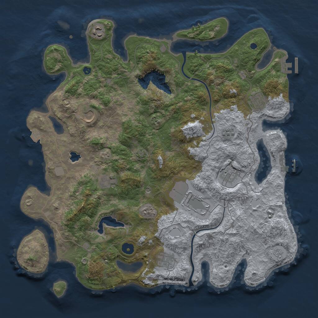 Rust Map: Procedural Map, Size: 4000, Seed: 1742717498, 14 Monuments