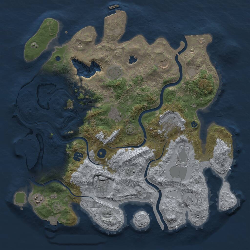 Rust Map: Procedural Map, Size: 4000, Seed: 1523035244, 15 Monuments