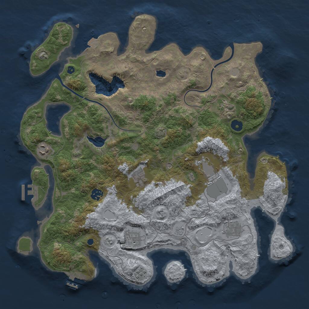 Rust Map: Procedural Map, Size: 4000, Seed: 1523035244, 14 Monuments