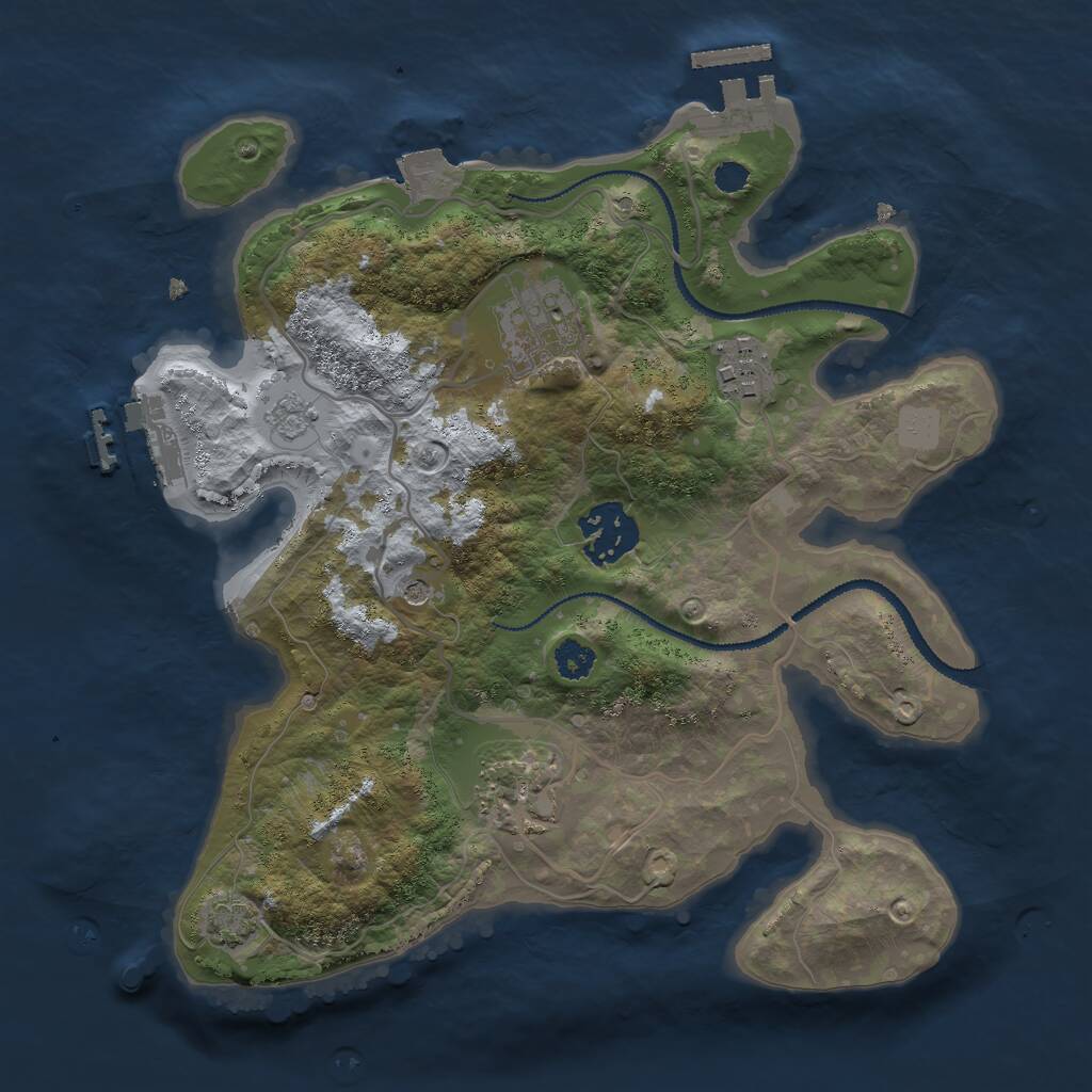 Rust Map: Procedural Map, Size: 2750, Seed: 658858240, 10 Monuments