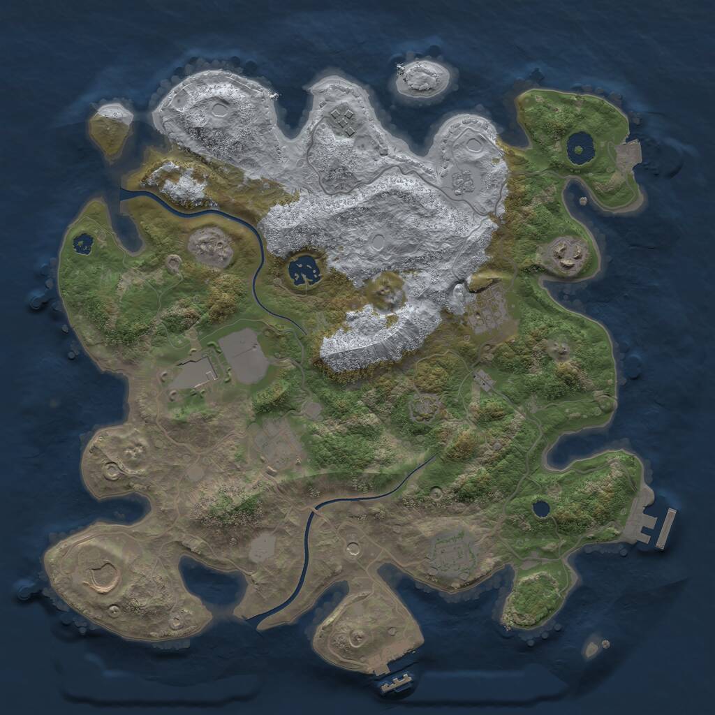 Rust Map: Procedural Map, Size: 3500, Seed: 232352, 14 Monuments