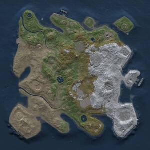 Thumbnail Rust Map: Procedural Map, Size: 3500, Seed: 462158381, 14 Monuments