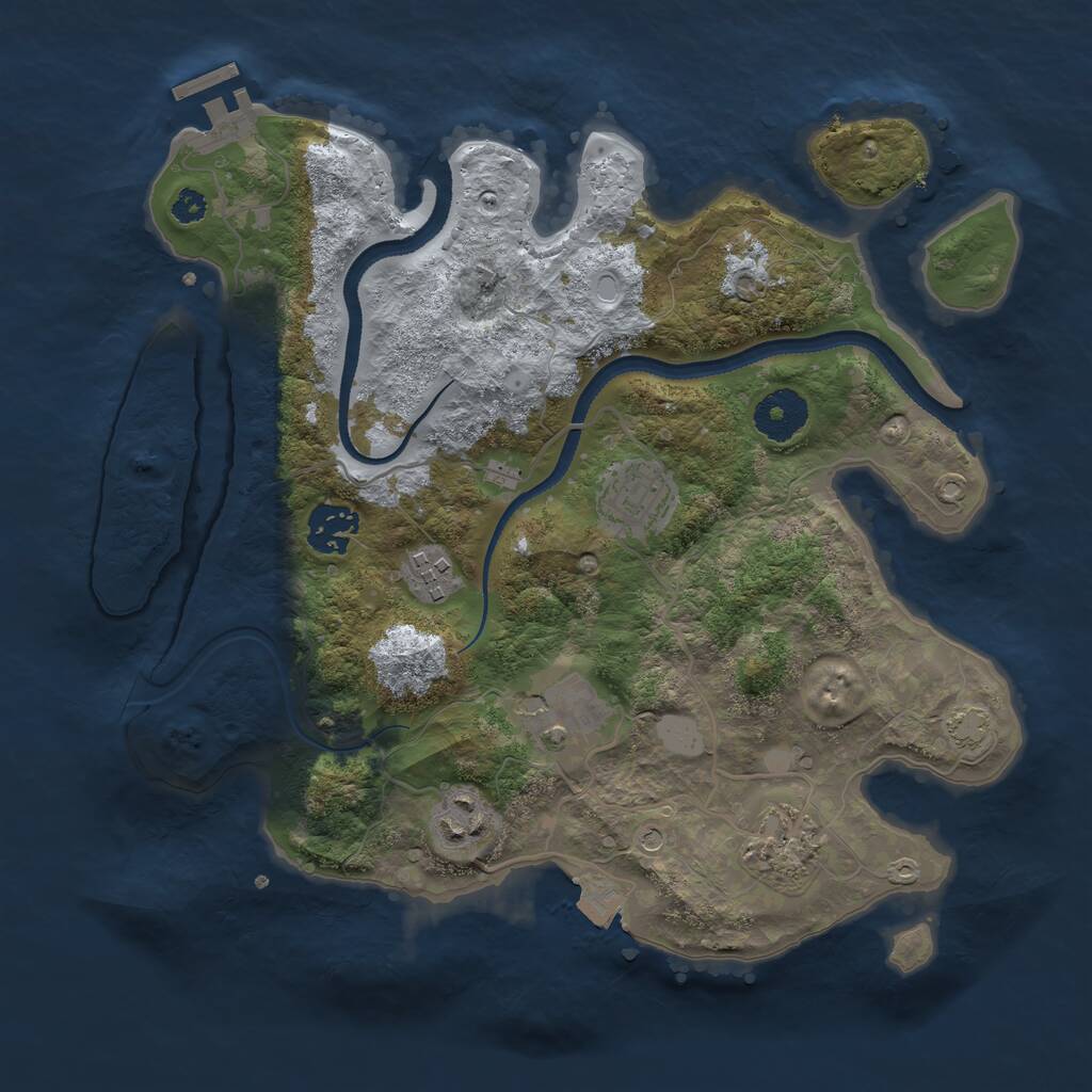 Rust Map: Procedural Map, Size: 3200, Seed: 1582009237, 10 Monuments