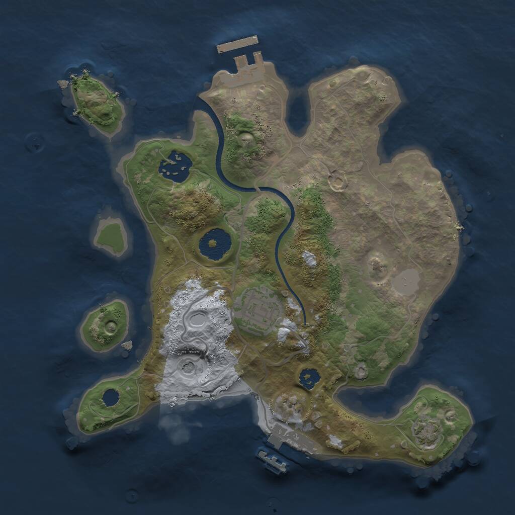 Rust Map: Procedural Map, Size: 2500, Seed: 952067385, 7 Monuments