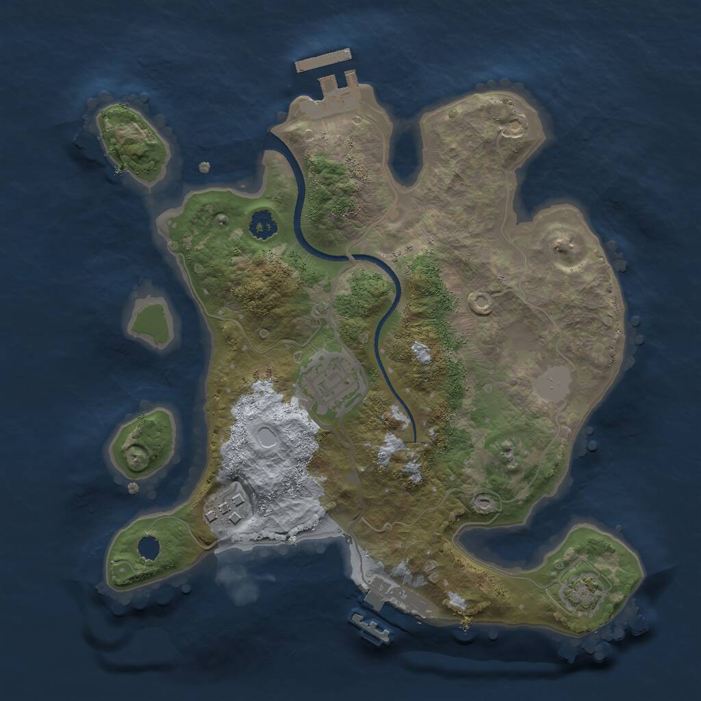 Rust Map: Procedural Map, Size: 2500, Seed: 952067385, 6 Monuments