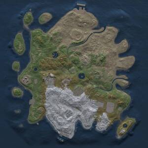 Thumbnail Rust Map: Procedural Map, Size: 3500, Seed: 458305756, 14 Monuments