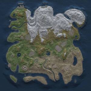 Thumbnail Rust Map: Procedural Map, Size: 3500, Seed: 1808076047, 14 Monuments