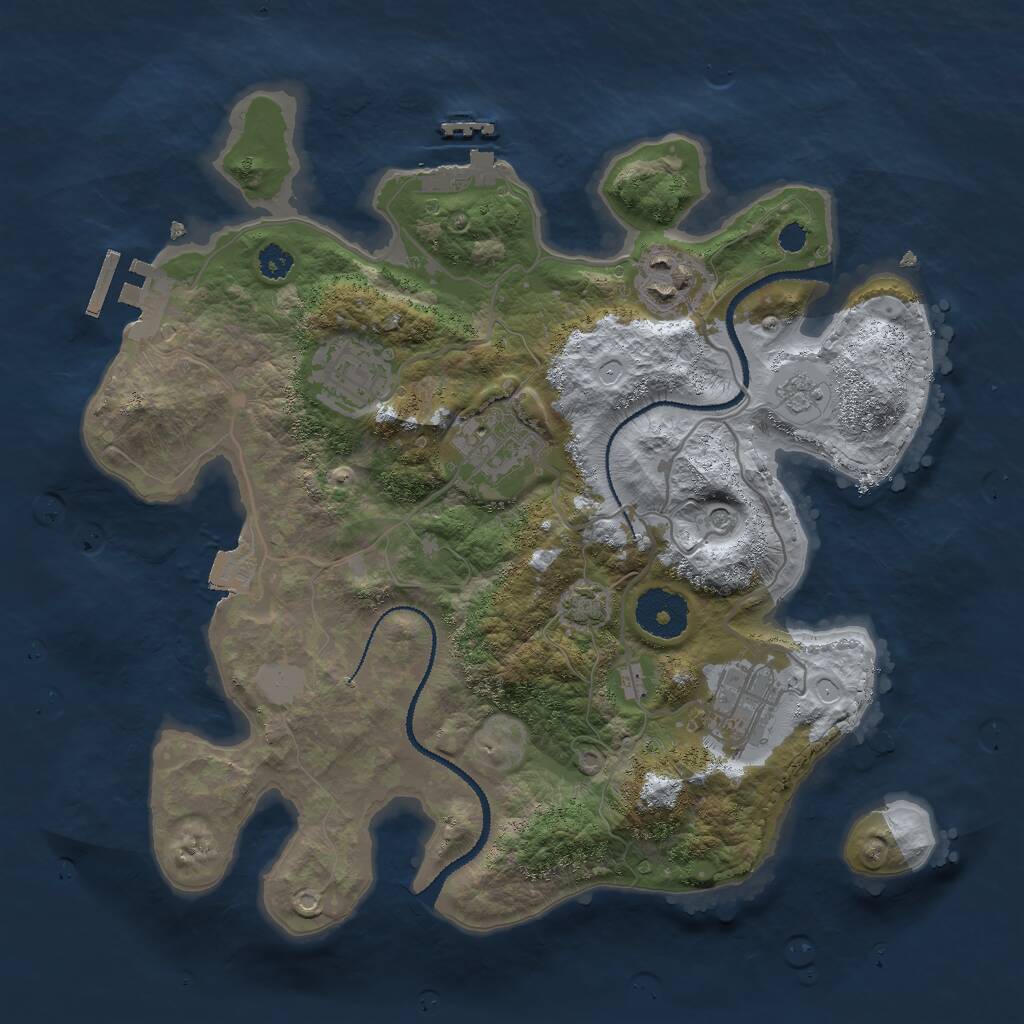 Rust Map: Procedural Map, Size: 3000, Seed: 93855, 10 Monuments