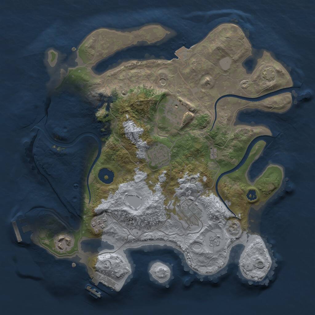 Rust Map: Procedural Map, Size: 3000, Seed: 1003883782, 11 Monuments