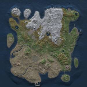 Thumbnail Rust Map: Procedural Map, Size: 3750, Seed: 10213, 14 Monuments