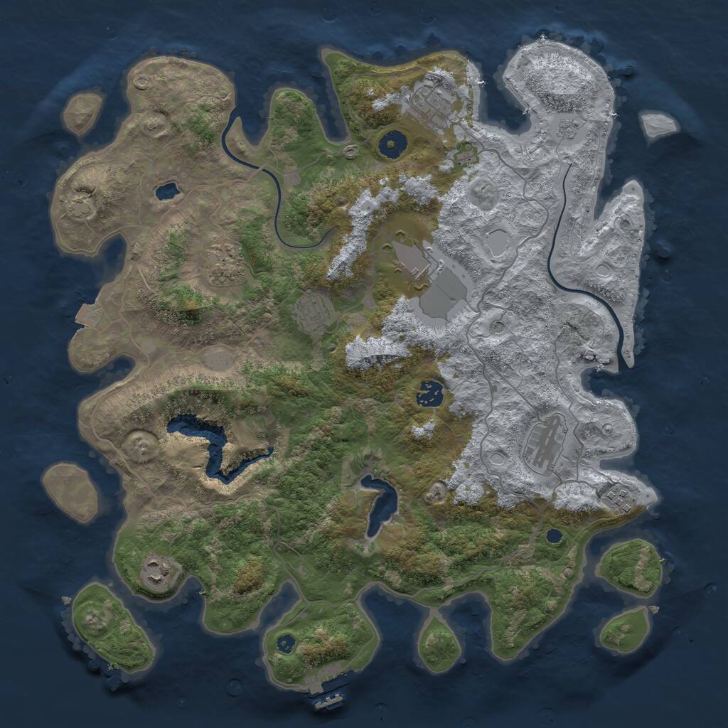 Rust Map: Procedural Map, Size: 4000, Seed: 35123, 13 Monuments