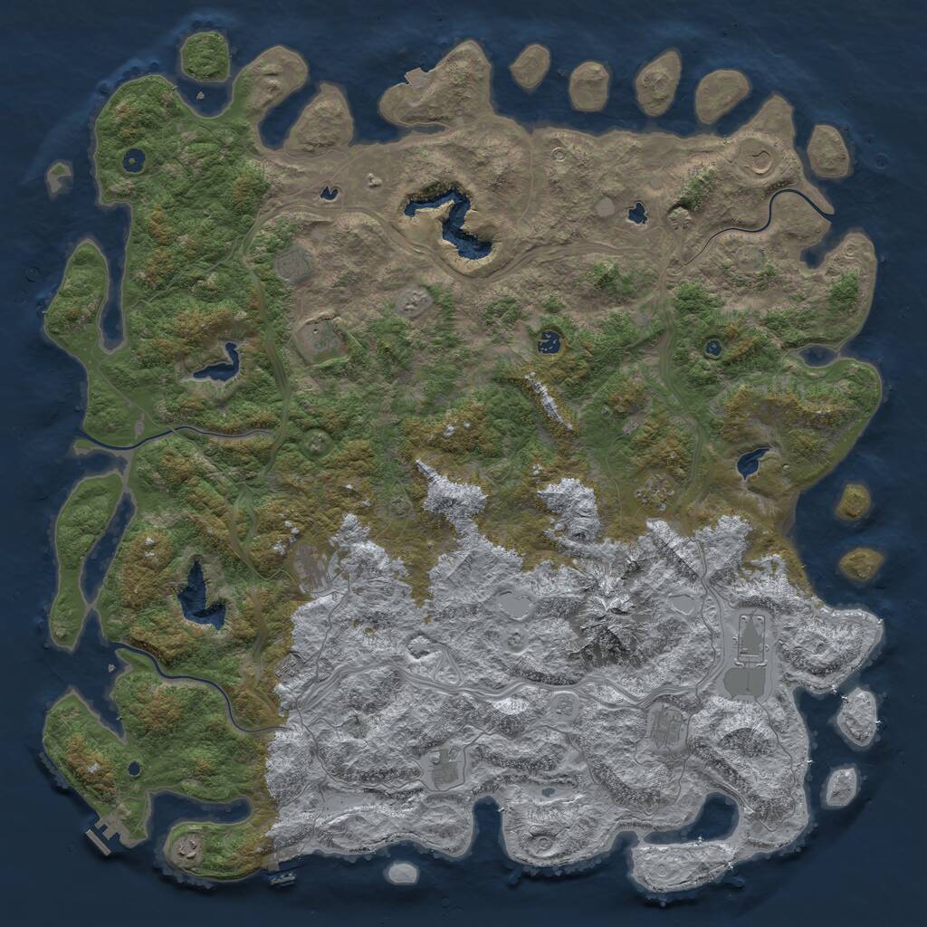 Rust Map: Procedural Map, Size: 6000, Seed: 501787710, 17 Monuments