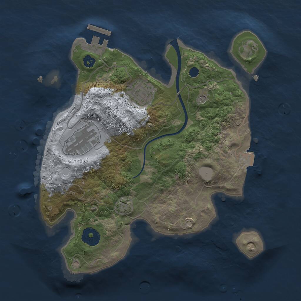 Rust Map: Procedural Map, Size: 2500, Seed: 151091061, 6 Monuments