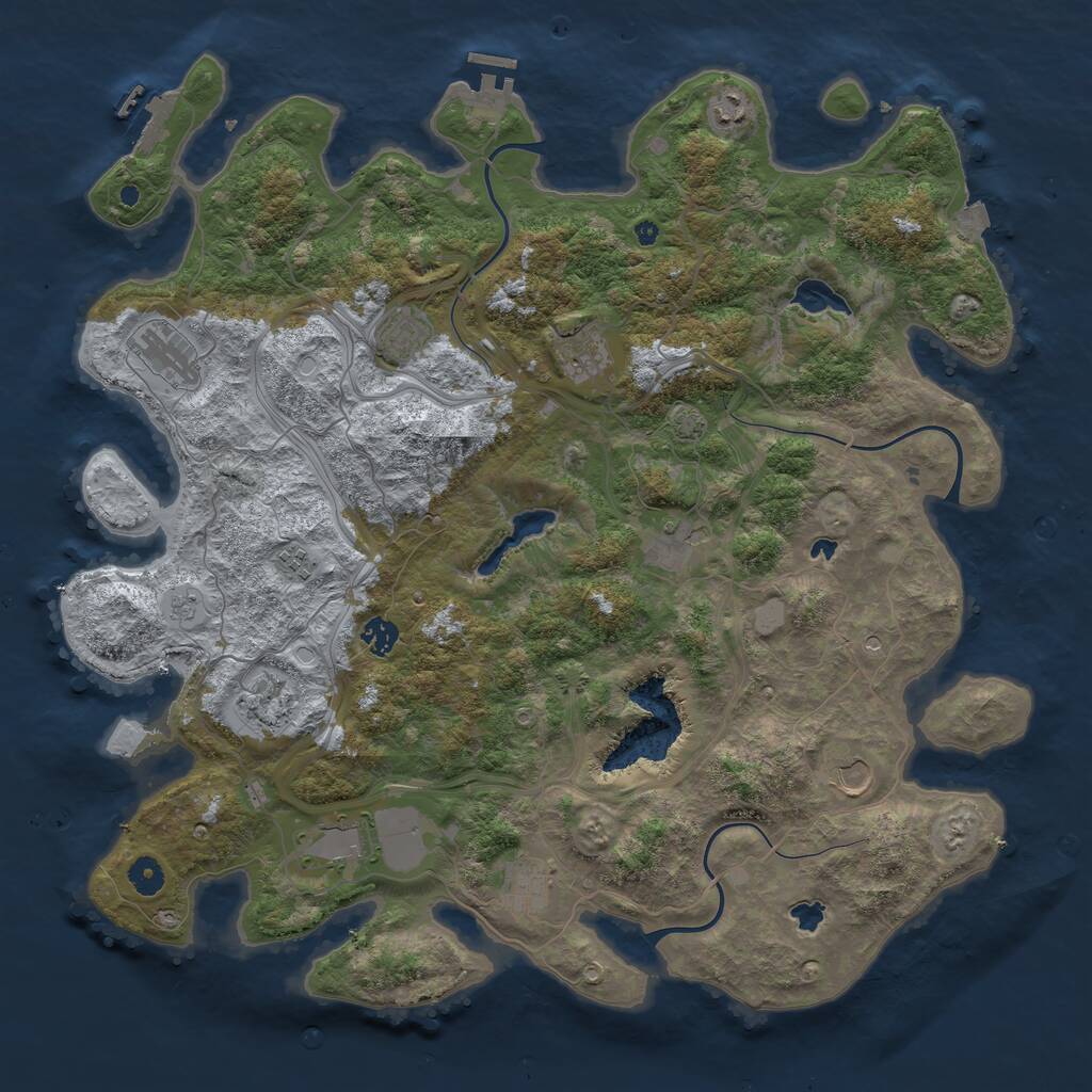 Rust Map: Procedural Map, Size: 4500, Seed: 1614408992, 17 Monuments
