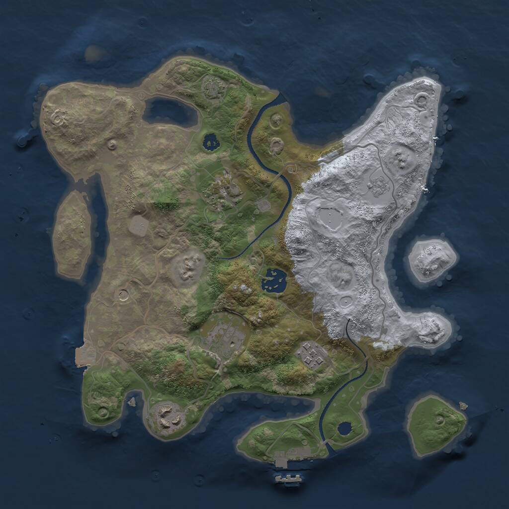 Rust Map: Procedural Map, Size: 3000, Seed: 13504, 10 Monuments