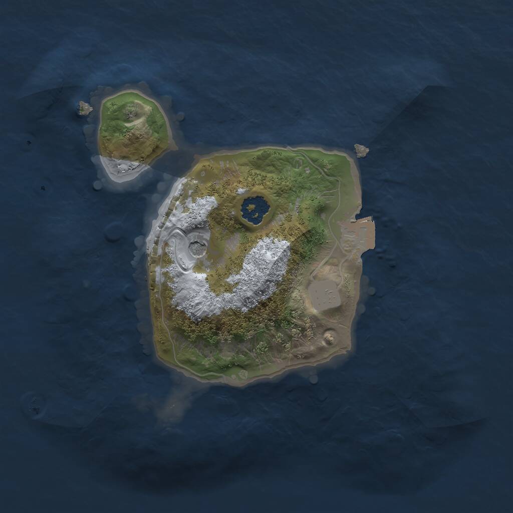 Rust Map: Procedural Map, Size: 1850, Seed: 1422995709, 2 Monuments