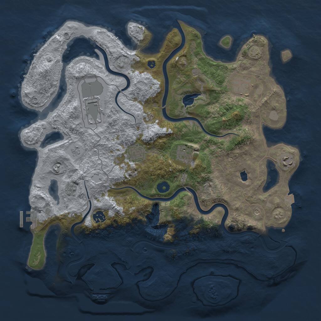 Rust Map: Procedural Map, Size: 4000, Seed: 299987, 13 Monuments