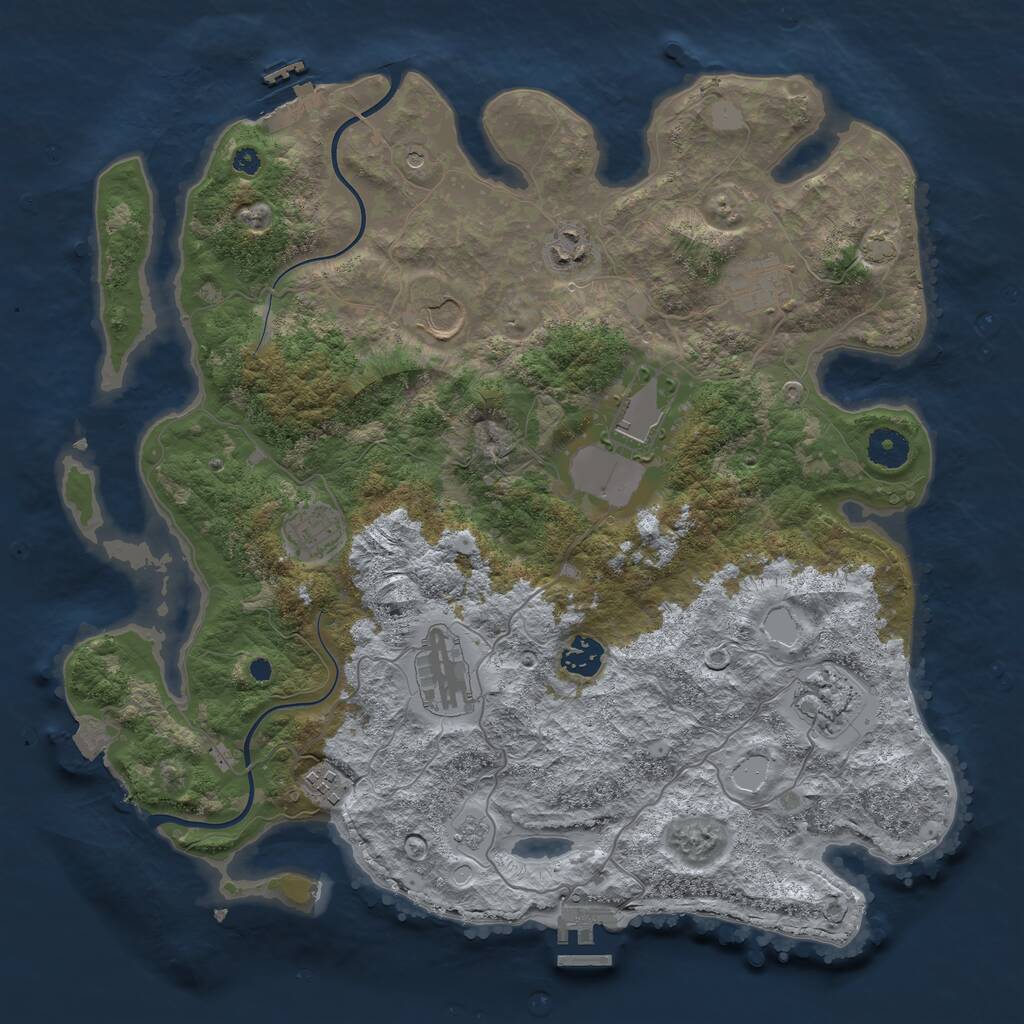 Rust Map: Procedural Map, Size: 3800, Seed: 2110338927, 15 Monuments