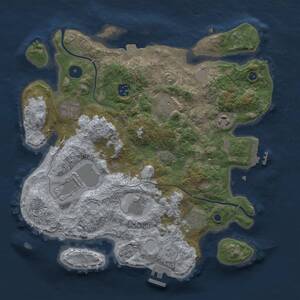 Thumbnail Rust Map: Procedural Map, Size: 3500, Seed: 1304516717, 14 Monuments