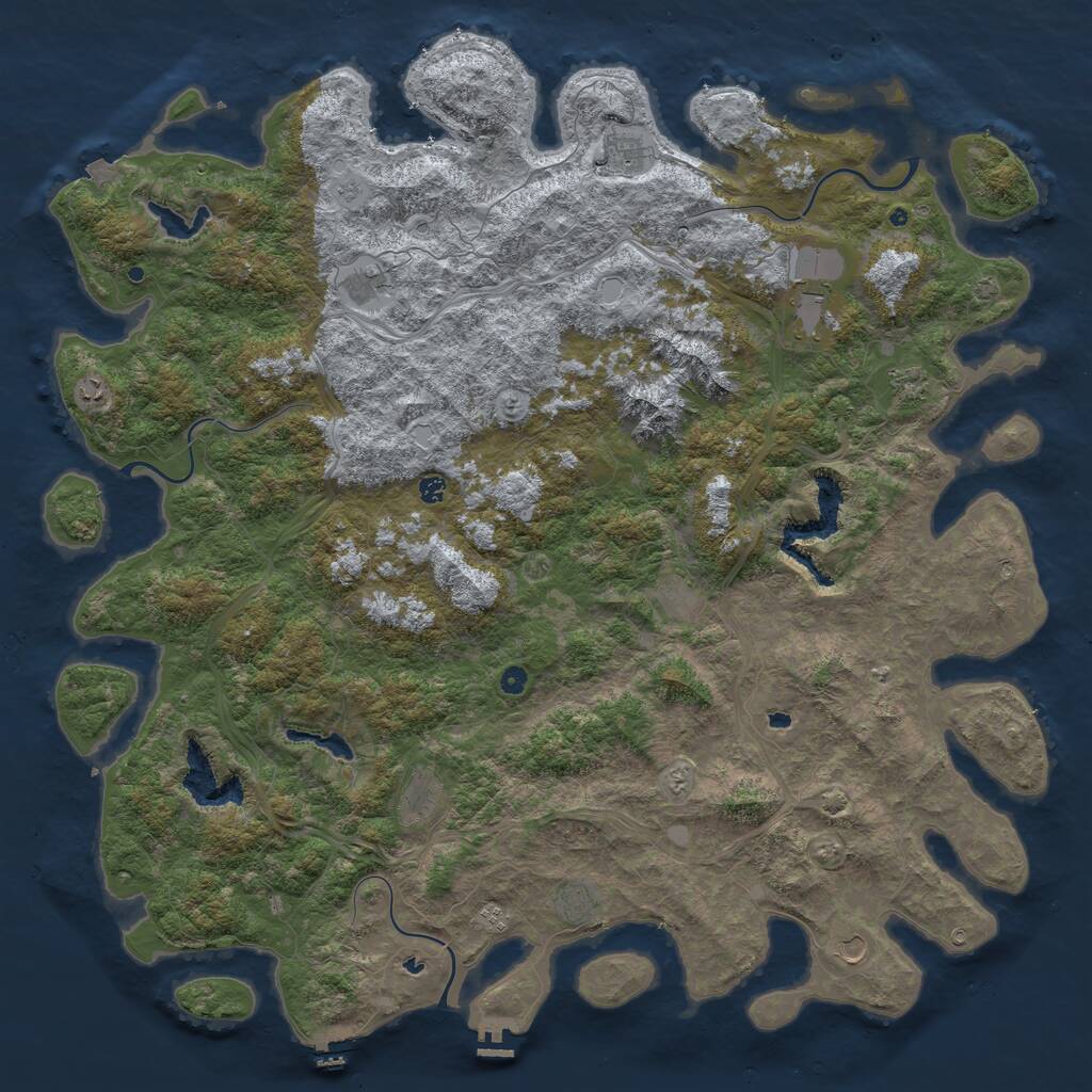 Rust Map: Procedural Map, Size: 6000, Seed: 1248485422, 17 Monuments