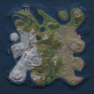 Thumbnail Rust Map: Procedural Map, Size: 3000, Seed: 29134, 10 Monuments