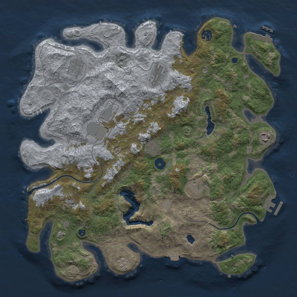 Rust Map: Procedural Map, Size: 4000, Seed: 578009205, 15 Monuments