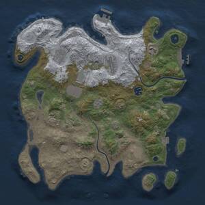 Thumbnail Rust Map: Procedural Map, Size: 3500, Seed: 1597866640, 13 Monuments