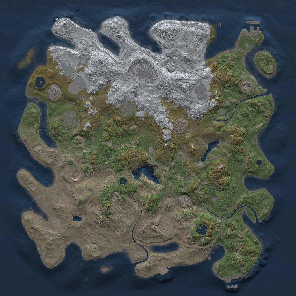 Rust Map: Procedural Map, Size: 4250, Seed: 1056982298, 16 Monuments