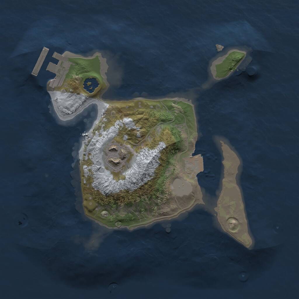 Rust Map: Procedural Map, Size: 1999, Seed: 1422995709, 3 Monuments