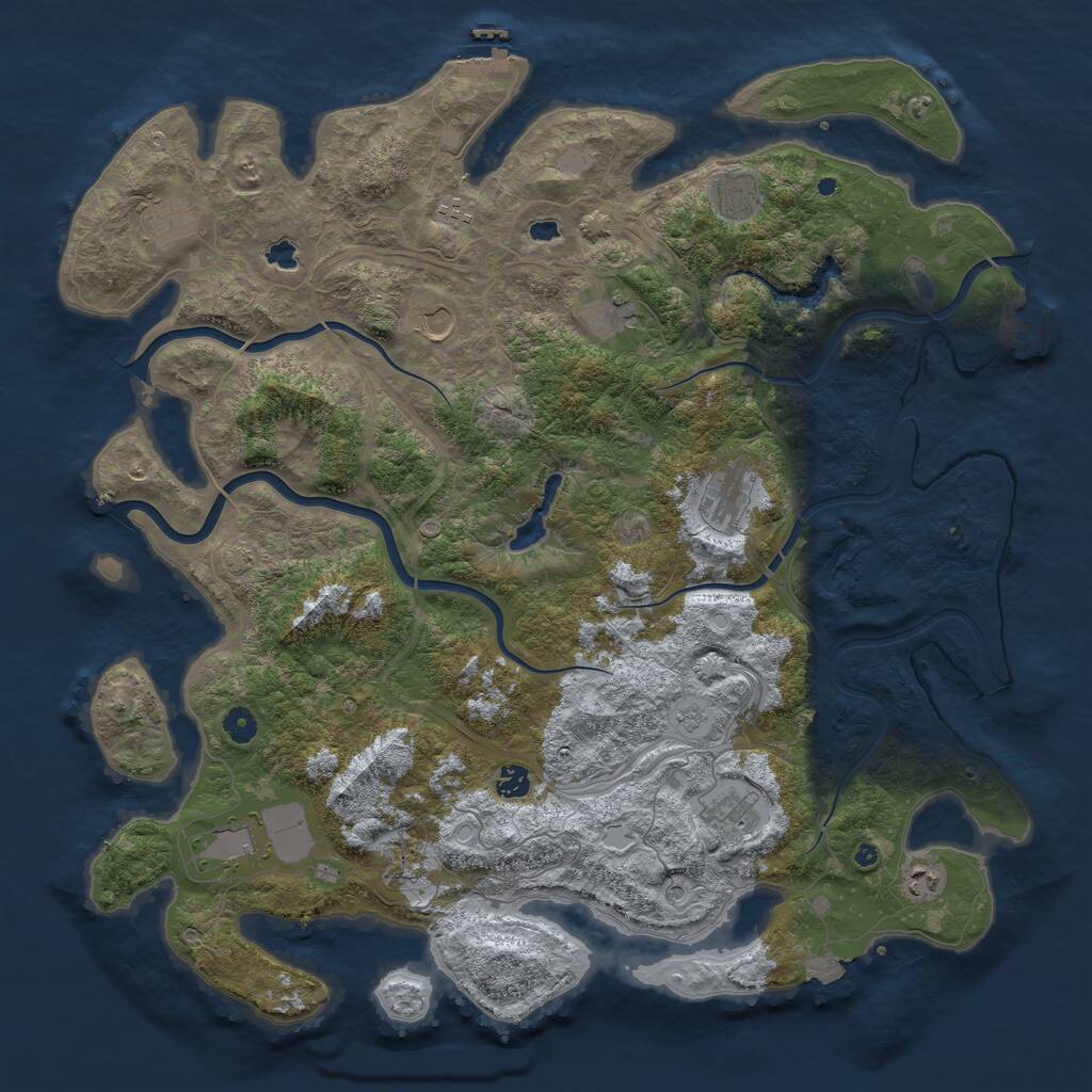 Rust Map: Procedural Map, Size: 4800, Seed: 513633470, 17 Monuments