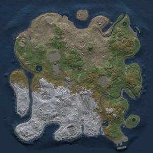 Thumbnail Rust Map: Procedural Map, Size: 3500, Seed: 661126, 13 Monuments