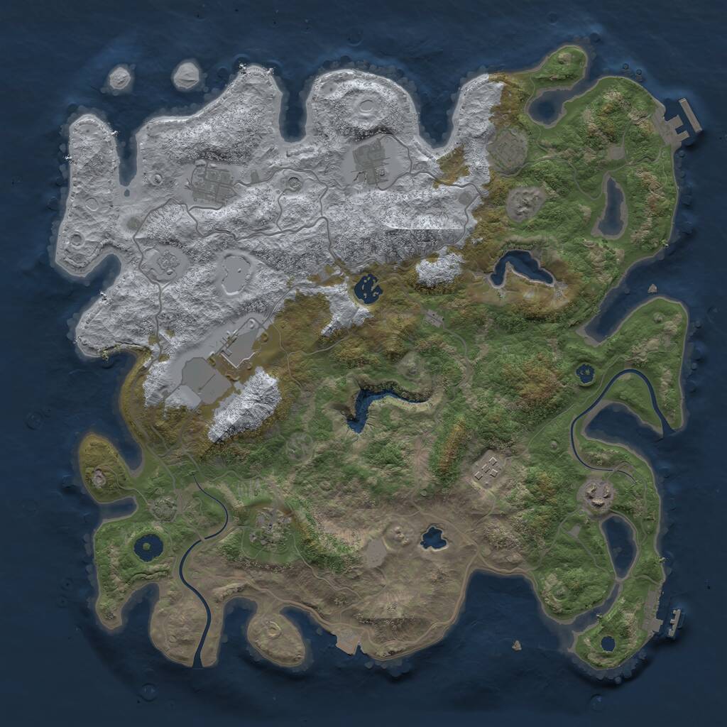 Rust Map: Procedural Map, Size: 4000, Seed: 1573947222, 14 Monuments