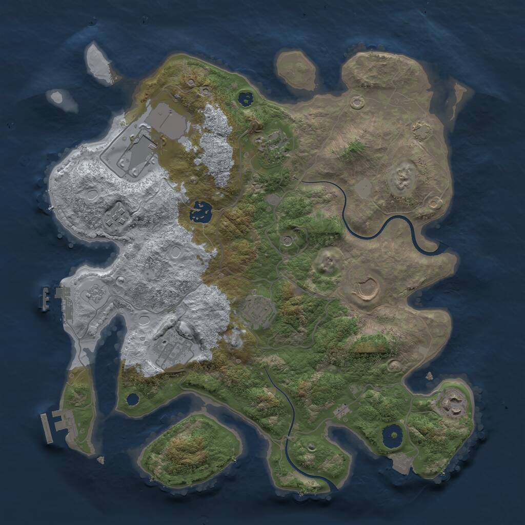 Rust Map: Procedural Map, Size: 3500, Seed: 13313680, 14 Monuments