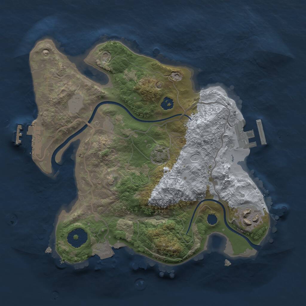 Rust Map: Procedural Map, Size: 2400, Seed: 187, 5 Monuments